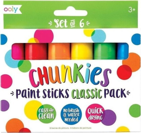 Kolorowe Baloniki Farby w kredce Chunkies Paint Sticks 6 sztuk