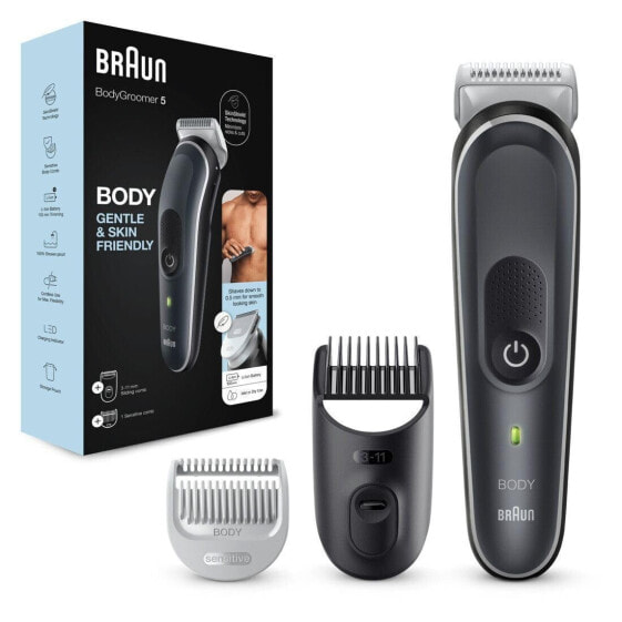 Braun Series 5 Body Groomer / Intimate Shaver for Men, Body Care and Hair Removal for Men, for Chest, Armpits, Comb Attachments 3-11 mm, 100 Minutes Runtime, BG5350