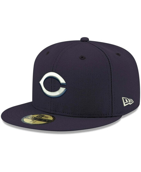 Men's Navy Cincinnati Reds Logo White 59FIFTY Fitted Hat