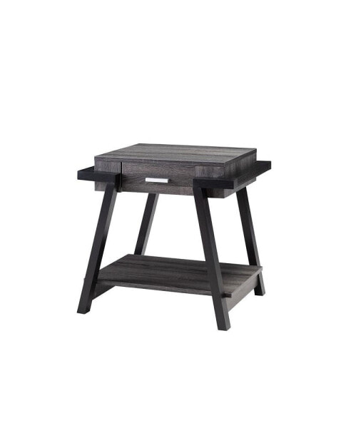 End Table Distressed Grey Black