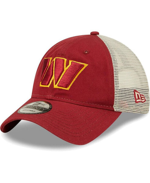 Men's Burgundy, Natural Washington Commanders Loyal 9TWENTY Trucker Hat
