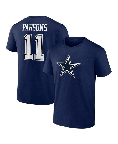 Men's Micah Parsons Navy Dallas Cowboys Player Icon Name and Number T-shirt