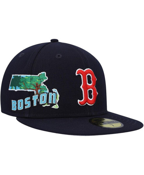 Men's Navy Boston Red Sox Stateview 59FIFTY Fitted Hat