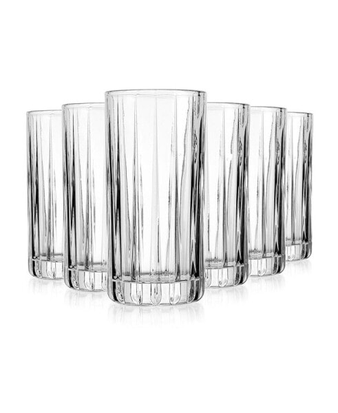 Parallels Highball Glasses, Set of 6