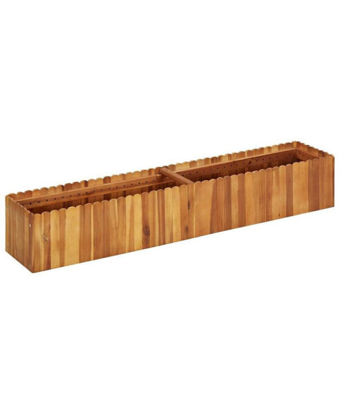 Garden Raised Bed 59"x11.8"x9.8" Solid Acacia Wood