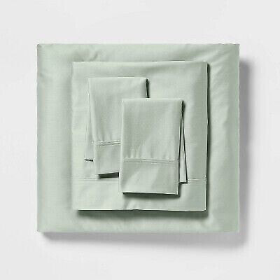 California King 400 Thread Count Solid Performance Sheet Set Moss Green -