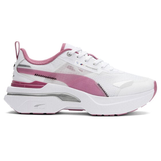 Puma Bmw Mms Kosmo Rider Lace Up Womens Pink, White Sneakers Casual Shoes 30741