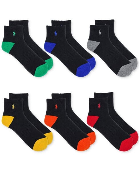 Men's 6-Pk. Performance Tipped Quarter Socks