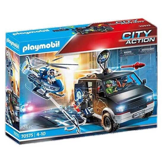 PLAYMOBIL 70575 Police Helicopter Pursuit Of Camouflaged Vehicle