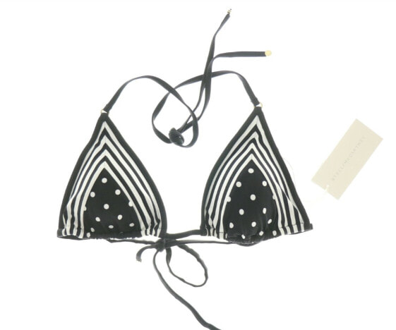Stella Mccartney 267656 Women's Black-White Bikini Top Swimwear Size L