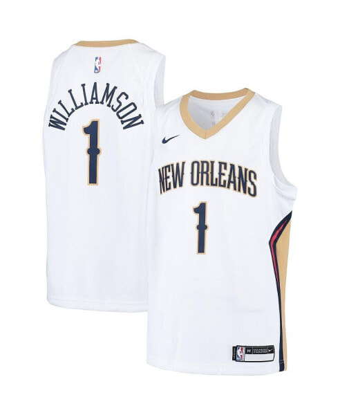 Футболка для малышей Nike Майка игровая Zion Williamson New Orleans Pelicans - Ассоциация, белая