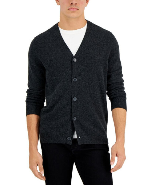 Men's Cashmere V-Neck Cardigan, Created for Macy's