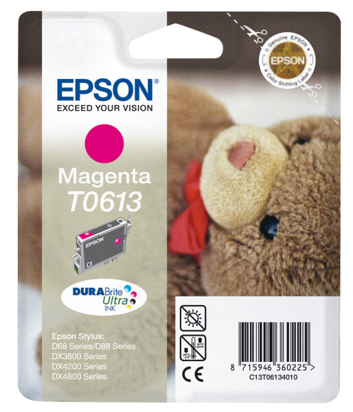 Epson Teddybear Singlepack Magenta T0613 DURABrite Ultra Ink - Pigment-based ink