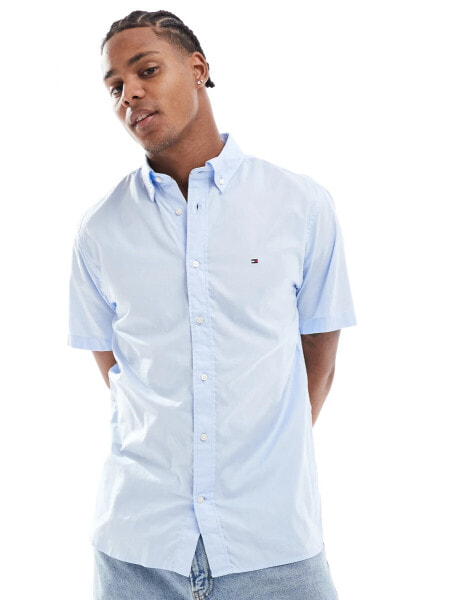 Tommy Hilfiger poplin short sleeve shirt in light blue