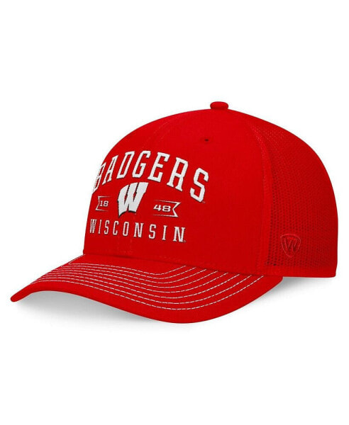 Бейсболка Top of the World мужская красная Wisconsin Badgers Carson Trucker