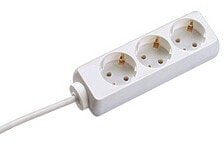 Bachmann 3x Schuko H05VV-F 3G 1.50mm² 16A/3680W 3m - 3 m - Plastic - White - 3 AC outlet(s) - 3680 W - 16 A