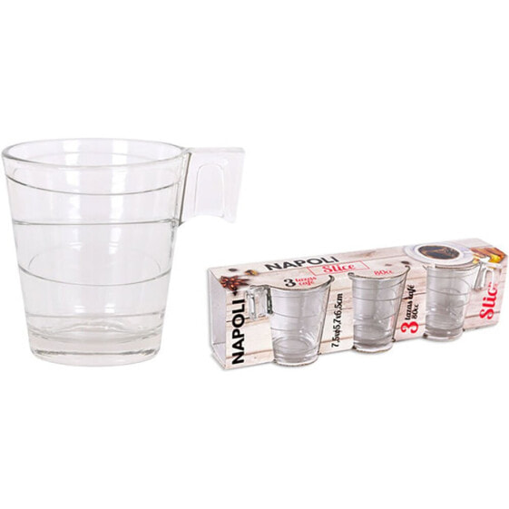 NAPOLI Set of 3 Coffee Cups Slice 80ml