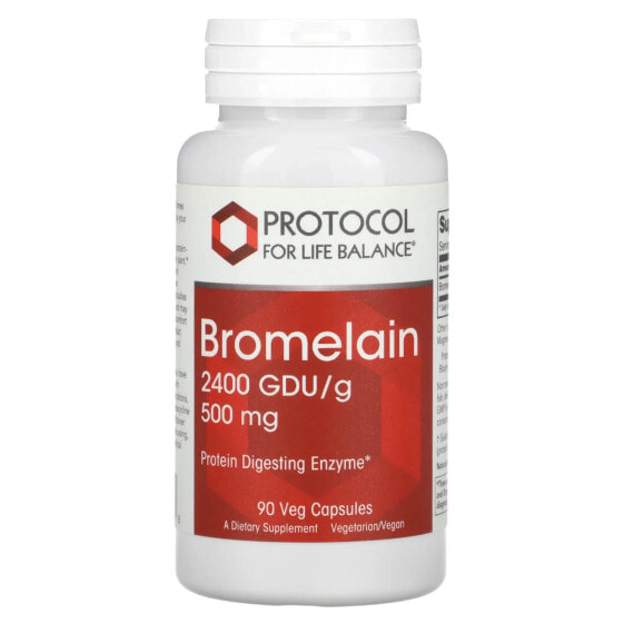 Bromelain, 2400 GDU/g, 500 mg, 90 Veg Capsules