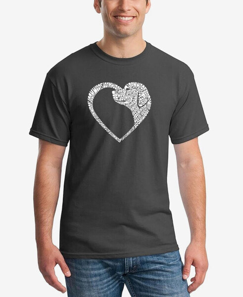 Men's Dog Heart Printed Word Art T-shirt