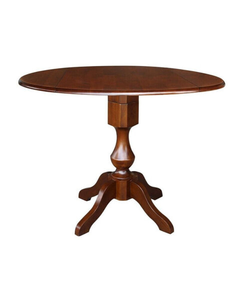 42" Round Dual Drop Leaf Pedestal Table