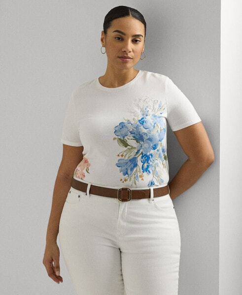Plus Size Floral Short-Sleeve Tee