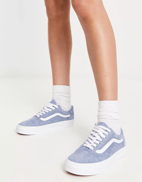 Vans – Old Skool – Wildleder-Sneaker in Hellblau