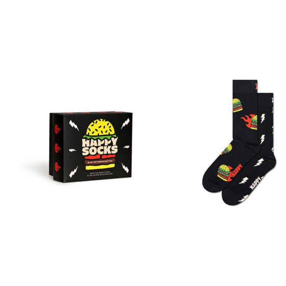 HAPPY SOCKS Blast Off Burgers Gift Set Half long socks 2 pairs