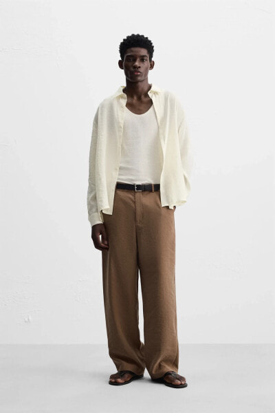 STRAIGHT-LEG FLOWING TROUSERS