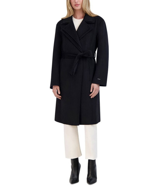 Women's Wool Blend Double Collar Wrap Coat