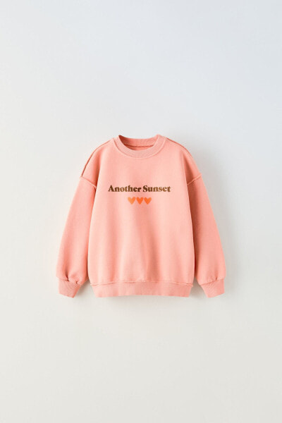 Garment dye slogan sweatshirt