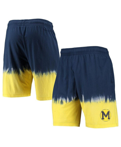 Men's Navy, Gold Michigan Wolverines Tie-Dye Shorts