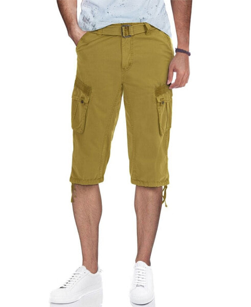 Men's Belted Capri Cargo Shorts