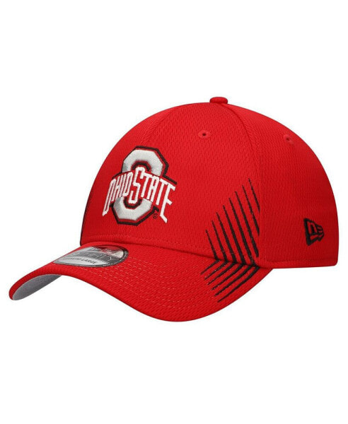 Men's Scarlet Ohio State Buckeyes Active Slash Sides 39Thirty Flex Hat