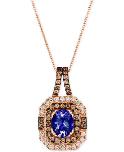 Le Vian blueberry Tanzanite (1-3/4 ct. t.w.) & Diamond (1-1/10 ct. t.w.) Pendant Necklace in 14k Rose Gold, 18" + 2" extender