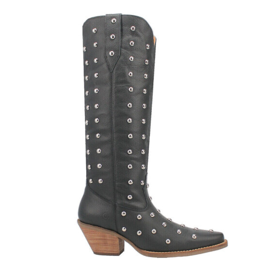 Dingo Broadway Bunny Studded Snip Toe Cowboy Womens Black Casual Boots DI155-00
