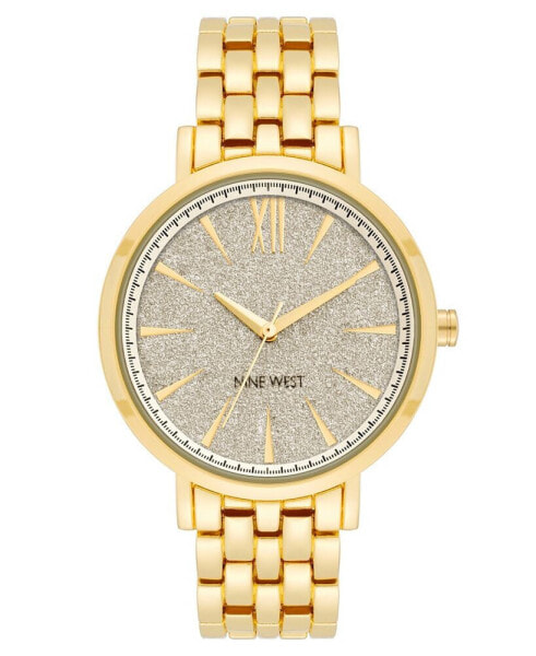 Women's Quartz Gold-Tone Alloy Link Bracelet Watch, 36.5mm