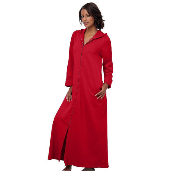 Plus Size Long Hooded Fleece Sweatshirt Robe