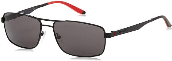 Очки солнцезащитные Carrera Mens CA8011/S Rectangular Sunglasses, Matte Black/Polarized Gray, 58 mm