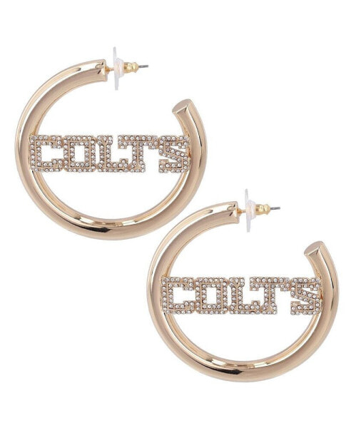 Women's Gold Indianapolis Colts Team Hoop Earrings
