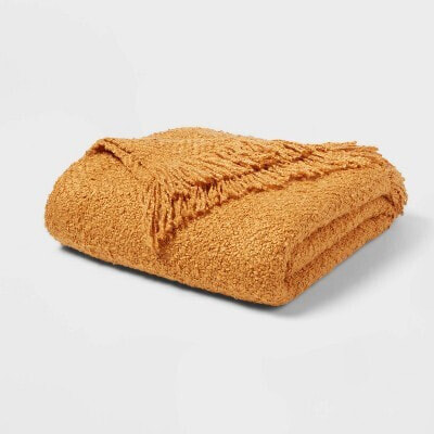 Fringed Boucle Bed Throw -Threshold