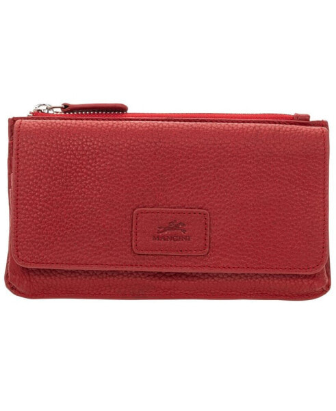 Women's Pebbled Collection RFID Secure Crossbody Wallet