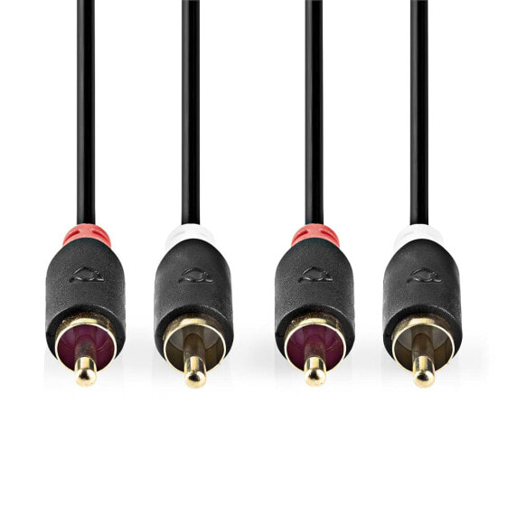 Nedis CABW24200AT05 - 2 x RCA - Male - 2 x RCA - Male - 0.5 m - Anthracite