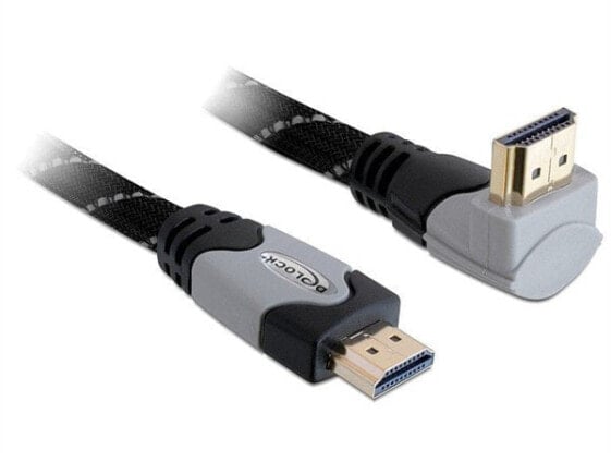 Delock 1m High Speed HDMI 1.4 - 1 m - HDMI Type A (Standard) - HDMI Type A (Standard) - 4096 x 2160 pixels - 10.2 Gbit/s - Black - Grey