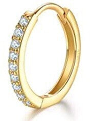 VHLLE2008G gold-plated round single earring with zircons