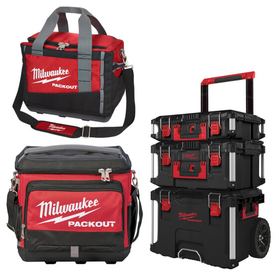 Milwaukee PACKOUT™ Promo-Set Trolley|Kofferset 3-tlg.|Kühltasche|Arbeitstasche