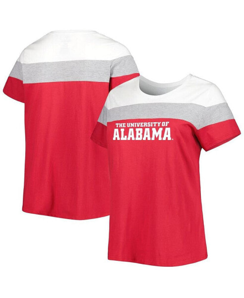 Women's Crimson Alabama Crimson Tide Plus Size Split Body T-shirt