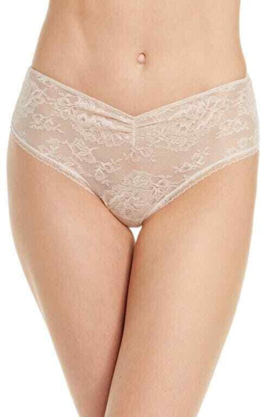 Skarlett Blue 290419 Women Floral Lace Thong in Cashmere Underwear, Size Large