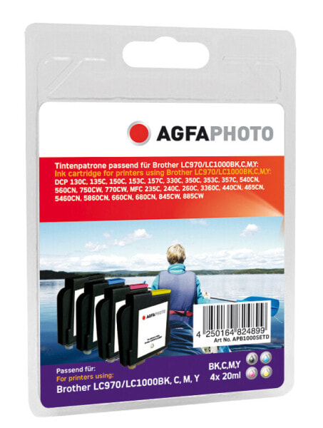 AgfaPhoto APB1000SETD - Pigment-based ink - 4 pc(s) - Multi pack