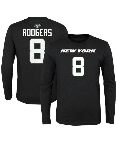 Футболка для малышей OuterStuff Aaron Rodgers черная с длинным рукавом Jersey Jets DRESS_NUMBER_NAME