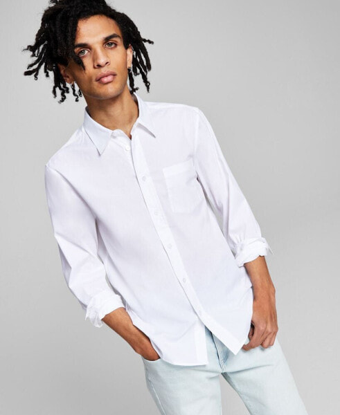 Men's Poplin Long-Sleeve Button-Up Shirt